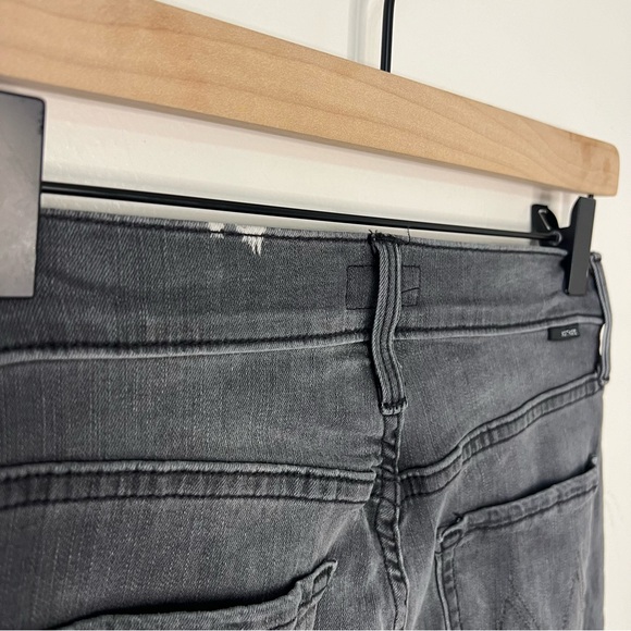 MOTHER Black Jeans The Tomcat Roller Fray Women's Size 25 Dark Flare Wide Leg - Picture 7 of 10